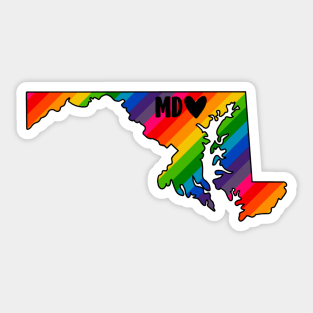 USA States: Maryland (rainbow) Sticker